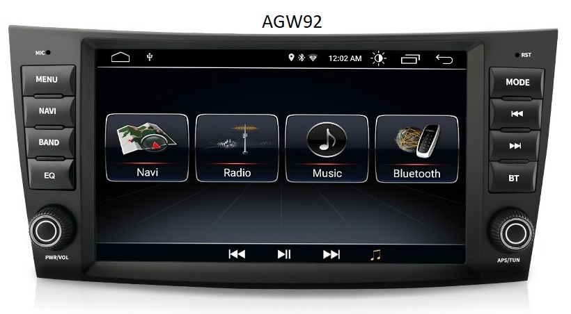 Autoradio AGW92 GPS WIFI Bluetooth USB SD 8 pouces pour MERCEDES Classe E G et CLS (processeur 2GHZ)