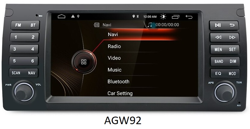 Autoradio AGW92 GPS WIFI Bluetooth USB SD 8 pouces pour BMW E39 srie 5 et X5 E53 (processeur 2GHZ)