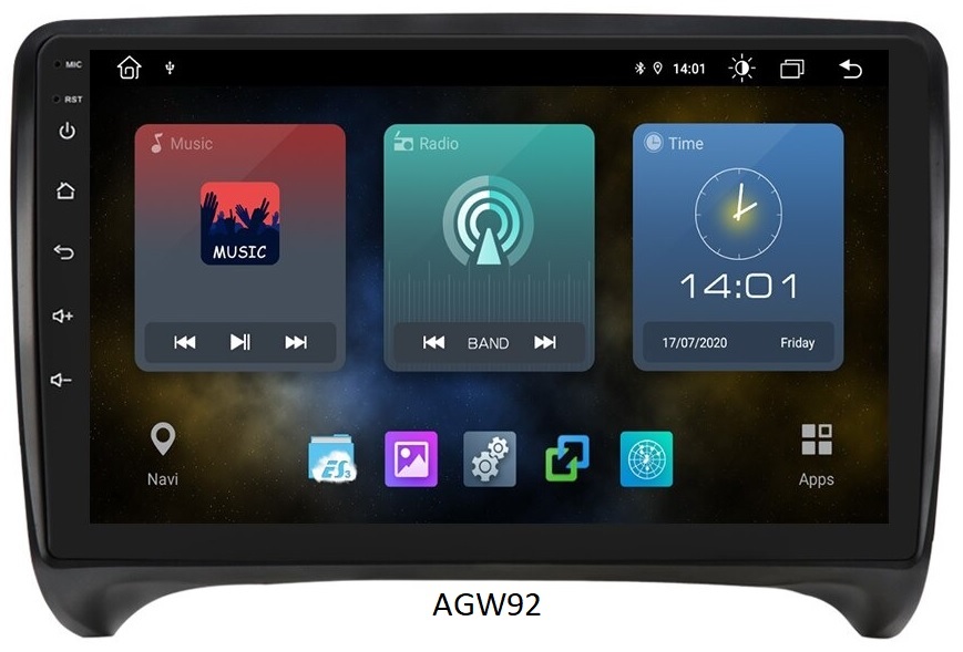 Autoradio AGW92 GPS WIFI Bluetooth USB SD 9 pouces pour AUDI TT (processeur 2GHZ)