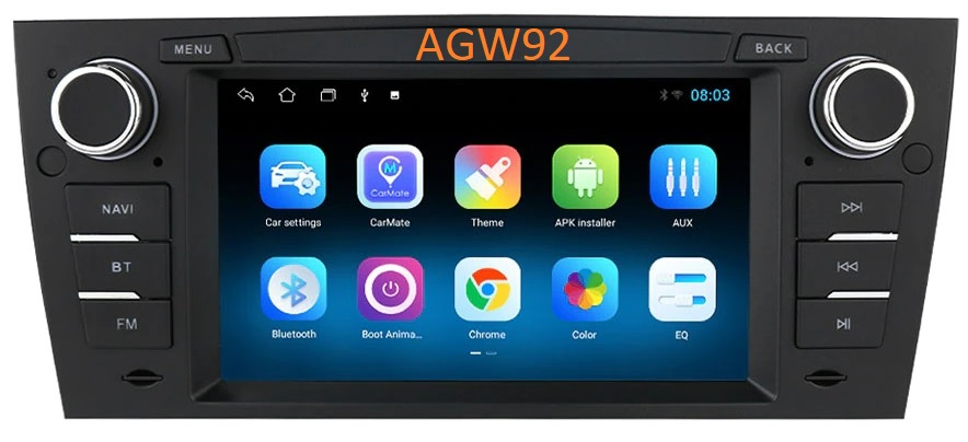 Autoradio AGW92 GPS WIFI Bluetooth USB SD 8 pouces pour BMW Srie 3 E90 E91 E92 E93 (processeur 2GHZ)