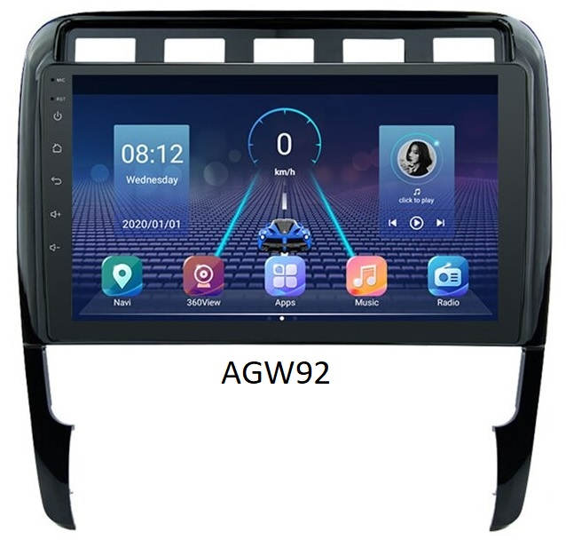 Autoradio AGW92 GPS WIFI Bluetooth USB SD 9 pouces pour PORSCHE Cayenne avec amplificateur BOSE en fibre optique (processeur 2GHZ)
