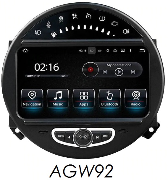 Autoradio AGW92 GPS WIFI DVD CD Bluetooth USB SD pour MINI Cooper Clubman Countryman Paceman (processeur 2GHZ)