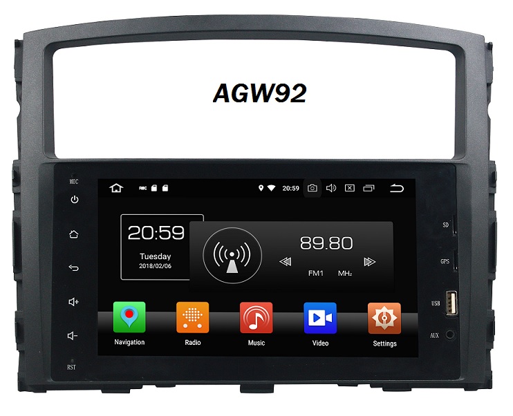 Autoradio AGW92 GPS WIFI Bluetooth USB SD pour MITSUBISHI Pajero (processeur 2GHZ)