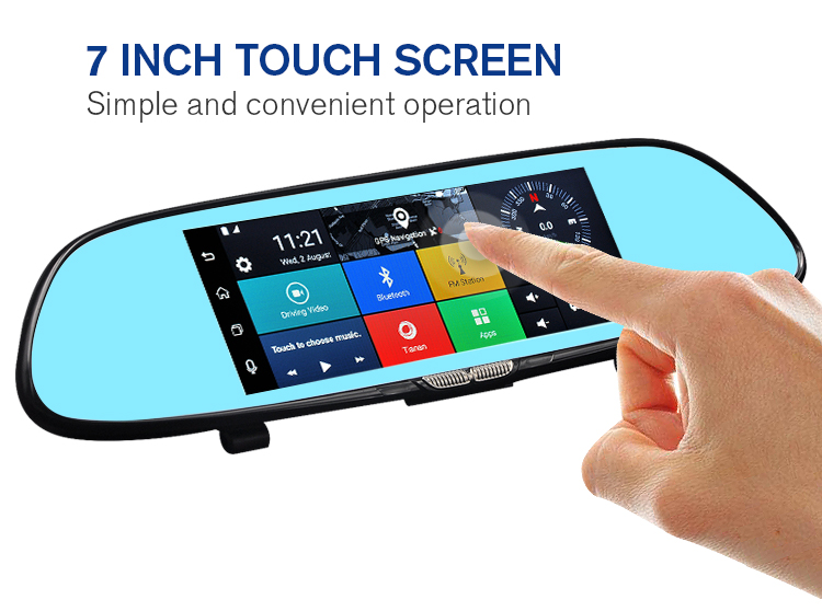 Ecran rtroviseur TFT LCD 18 cm 7 pouces GPS Bluetooth WIFI 3G processeur 1.3GHZ menu ANDROID