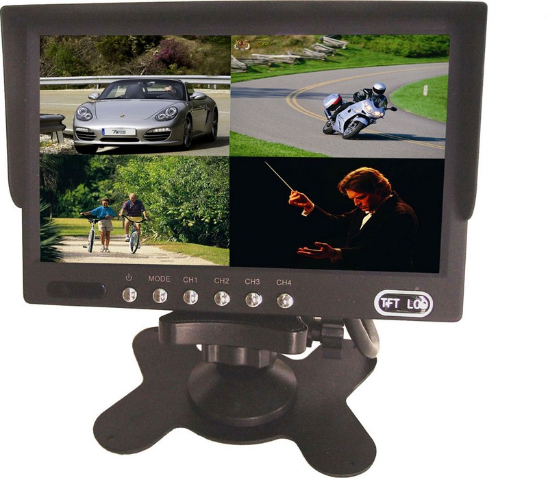 Ecran HD 7 pouces 18 cm 4 entres video fonction PIP (haute dfinition)