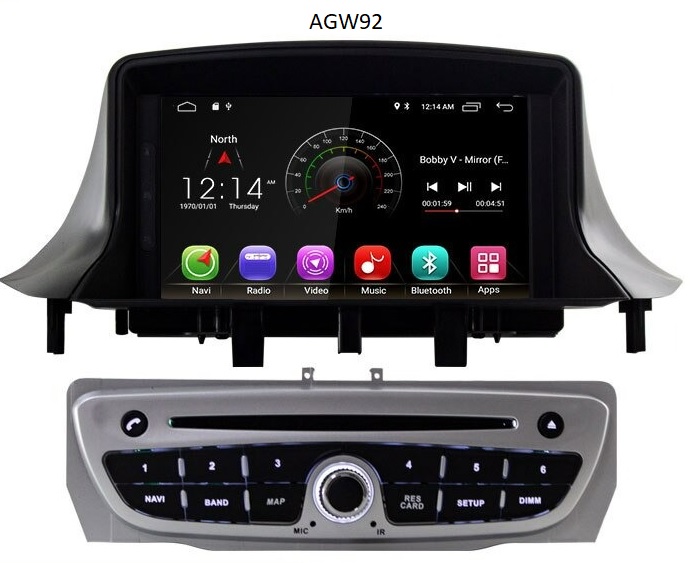 Autoradio AGW92 GPS WIFI Bluetooth USB SD 9 pouces 1DIN simple emplacement  universel (processeur 2GHZ)