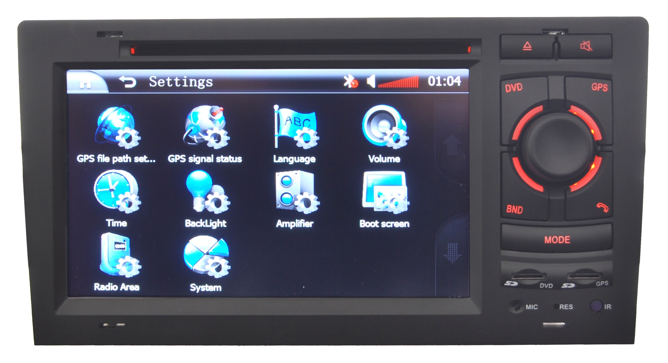 Autoradio AGW92 GPS DVD CD Bluetooth USB SD pour AUDI A8 & S8 (processeur 1GHZ)