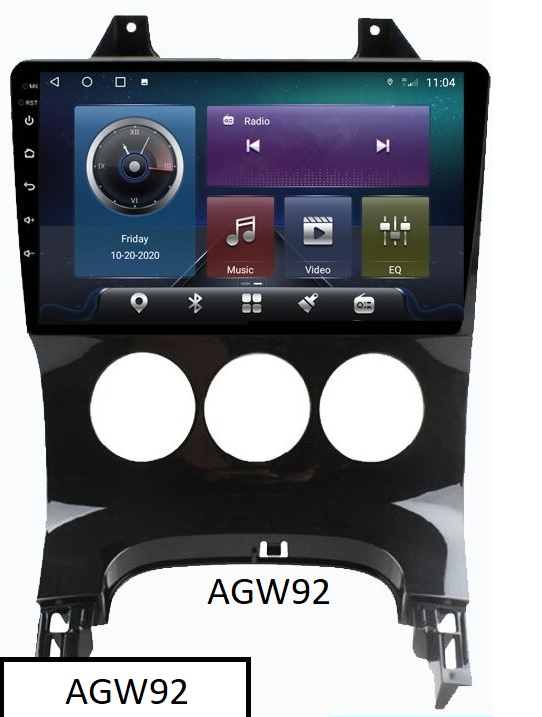 Auto radio AGW92 Android 11 GPS Bluetooth 9 pouces pour Peugeot