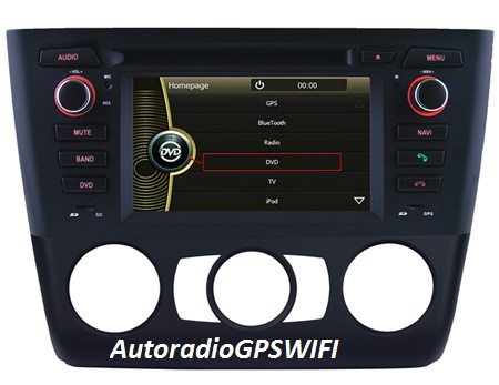 Autoradio AGW92 GPS WIFI DVD CD Bluetooth USB SD pour BMW srie 1 E81 E82 E87 E88 (processeur 2GHZ)