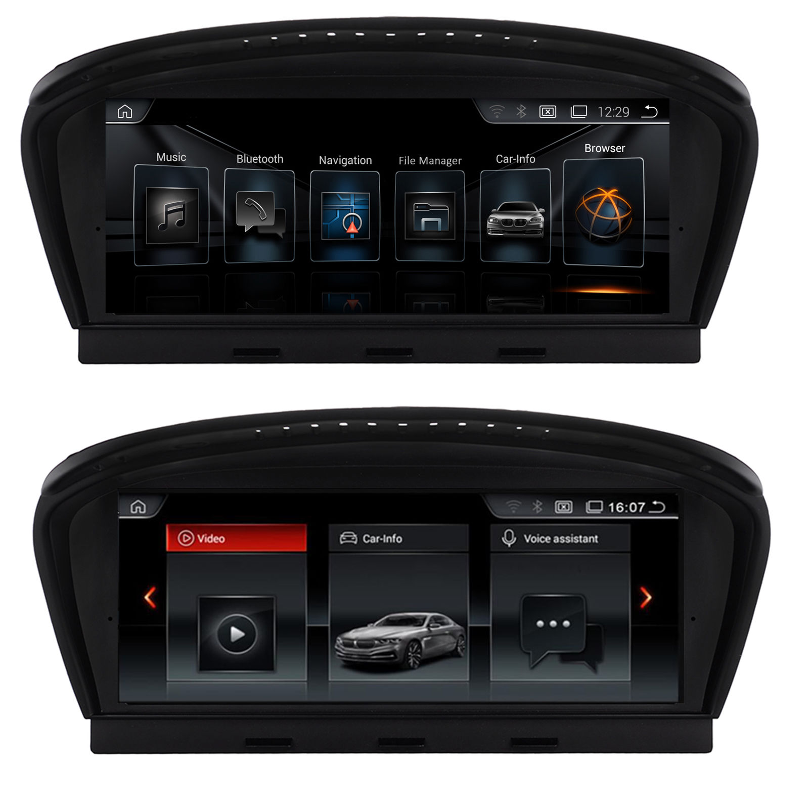 Autoradio full tactile GPS Bluetooth Android & Apple Carplay BMW Série 5  M5, E60, Série 6 E63, E64 ,Série 3 E90 + caméra de recul